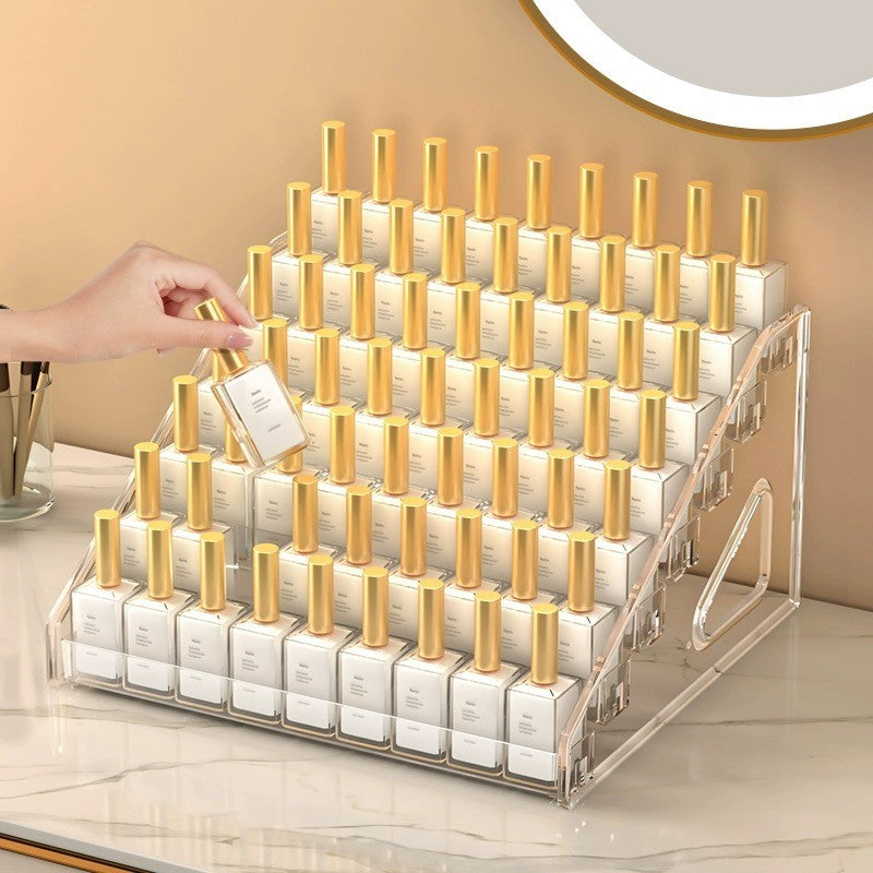 Shopclassyshop Acrylic mini bottle organizer display shelf ladder rack multi-layer perfume organizer steps case artifact