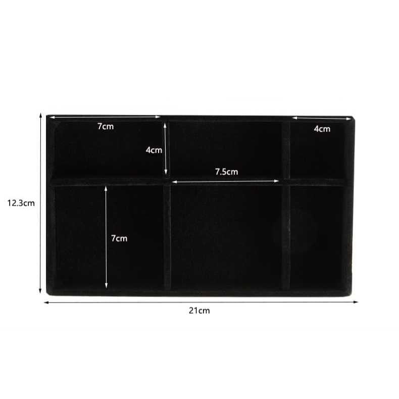 Shopclassy Compartment Jewelry Organizer Storage Box Velvet Ring Earrings Empty Plate Display Box Jewelry Tray customize