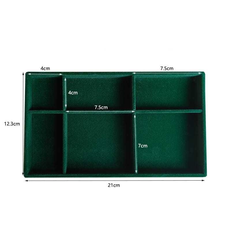 Shopclassy Compartment Jewelry Organizer Storage Box Velvet Ring Earrings Empty Plate Display Box Jewelry Tray customize