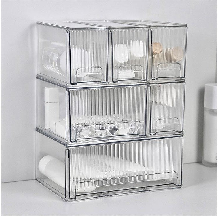 Shopclassyshop Desktop cosmetics drawer organizer storage box high-end luxury dustproof table stackable drawer