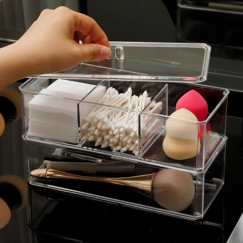 Drawer divider storage box built-in plastic transparent cosmetics organizer tabletop skincare products storage artifact