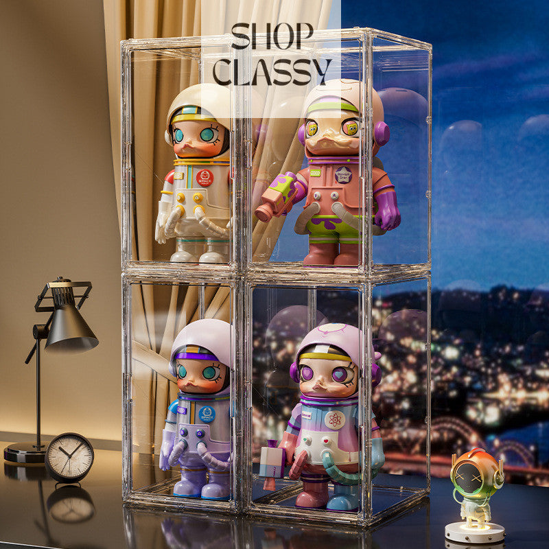 Shopclassyshop Acrylic Display Case Popmart Display Box Fit Mega Molly 400% Labubu Large Storage Box