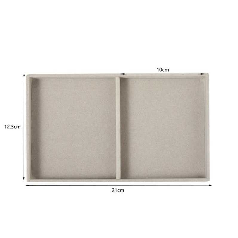 Shopclassy Compartment Jewelry Organizer Storage Box Velvet Ring Earrings Empty Plate Display Box Jewelry Tray customize