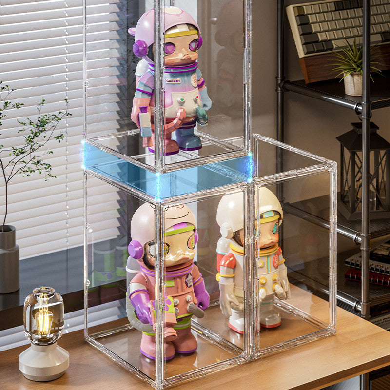 Shopclassyshop Acrylic Display Case Popmart Display Box Fit Mega Molly 400% Labubu Large Storage Box