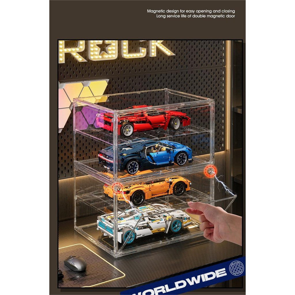 Shopclassyshop 1:12 Toy Car Organizer Display Case Dustproof Storage Box Acrylic Model Transparent