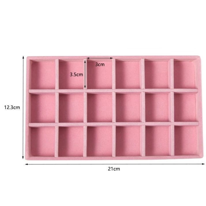 Shopclassy Compartment Jewelry Organizer Storage Box Velvet Ring Earrings Empty Plate Display Box Jewelry Tray customize