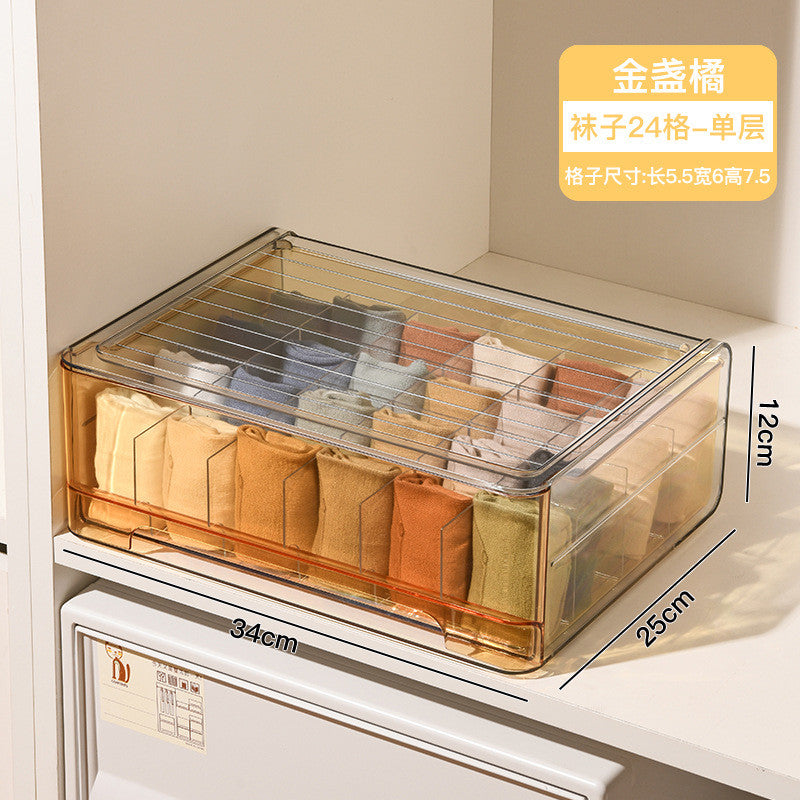 Shopclassyshop drawer-type stackable Underwear storage box household personal drawer organizer wardrobe box