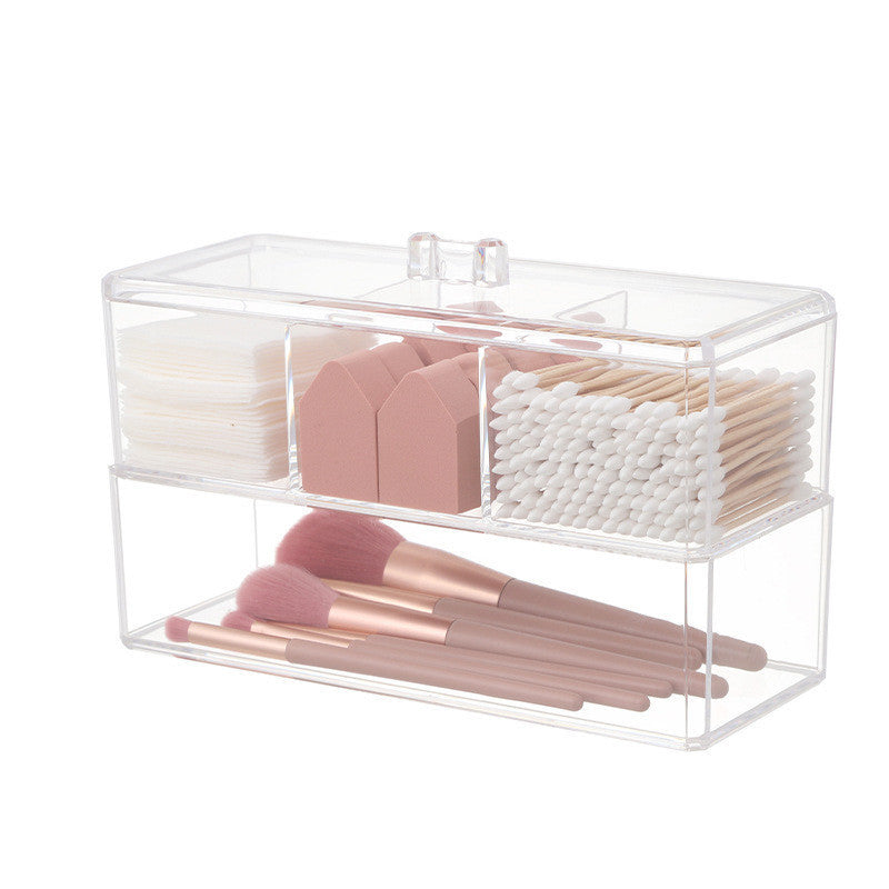 Drawer divider storage box built-in plastic transparent cosmetics organizer tabletop skincare products storage artifact