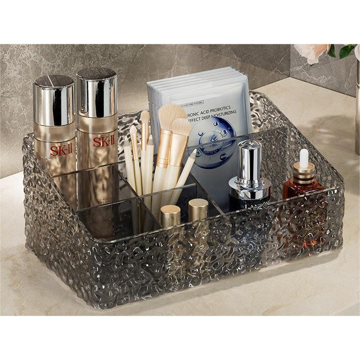 Shopclassyshop Glacier pattern large six-compartment storage box desktop cosmetics bathroom toilet organizer storage box