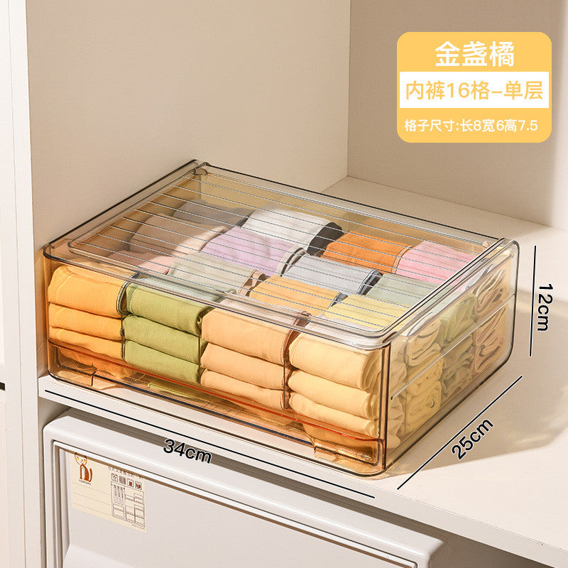 Shopclassyshop drawer-type stackable Underwear storage box household personal drawer organizer wardrobe box