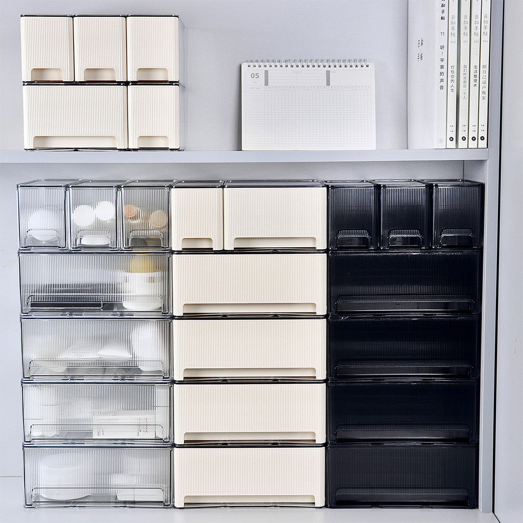Shopclassyshop Desktop cosmetics drawer organizer storage box high-end luxury dustproof table stackable drawer