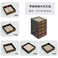 Shopclassyshop MINI 5 layer Wood Exquisite jewelry organizer box drawer women's velvet ring earrings necklace display
