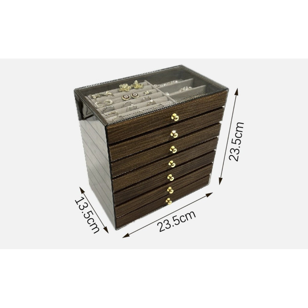 ShopClassyshop 7 layer PET drawer velvet storage box jewelry organizer necklace earrings ring display rack