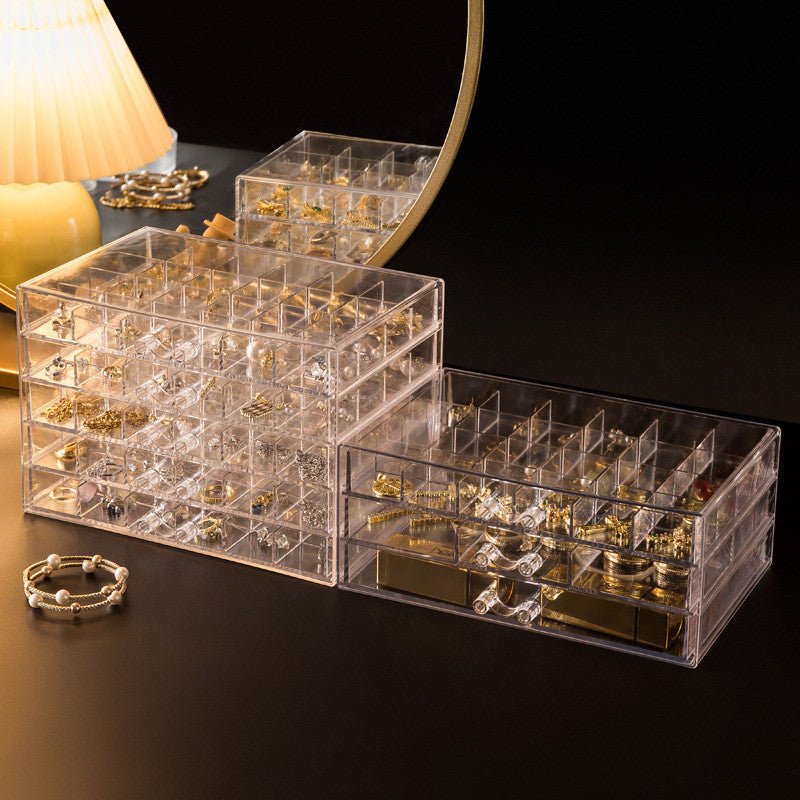 jewelry earring rings Bracelet Storage Multi-Layer Storage Box Transparent Drawer Jewelry organizer Box
