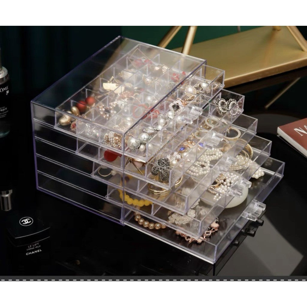 jewelry earring rings Bracelet Storage Multi-Layer Storage Box Transparent Drawer Jewelry organizer Box