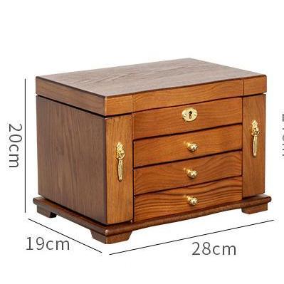 Shopclassyshop Solid Imported pine wood jewelry organizer box with full lock capacity multifunctional jewelry box
