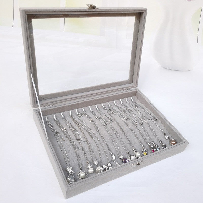 Shopclassyshop Large Compartment Jewelry wood Tray Box Velvet Ring Earrings Plate Display Organizer for drawer