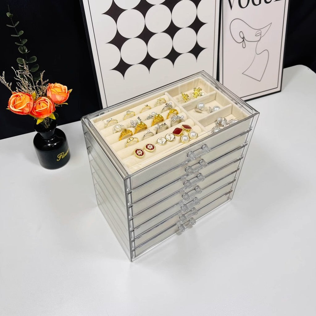ShopClassyshop 7 layer PET drawerJewelry storage box jewelry organizer necklace earrings ring display stackable box
