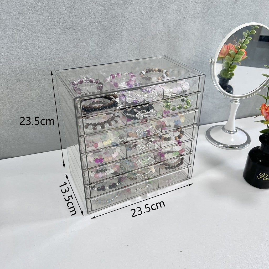 Shopclassyshop 7 Layer Bracelet Storage Box Drawer Type Anti-Dust High-End Exquisite Special Jewelry Crystal Display