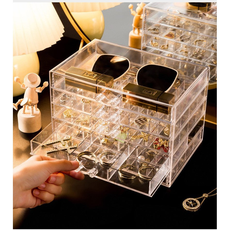 jewelry earring rings Bracelet Storage Multi-Layer Storage Box Transparent Drawer Jewelry organizer Box