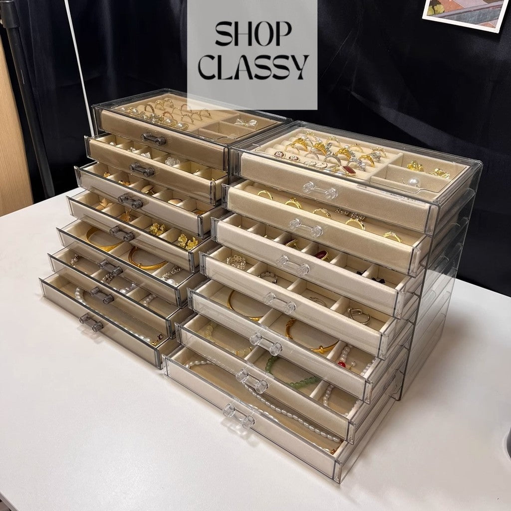 ShopClassyshop 7 layer PET drawerJewelry storage box jewelry organizer necklace earrings ring display stackable box