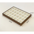 Shopclassyshop Large Compartment Jewelry wood Tray Box Velvet Ring Earrings Plate Display Organizer for drawer