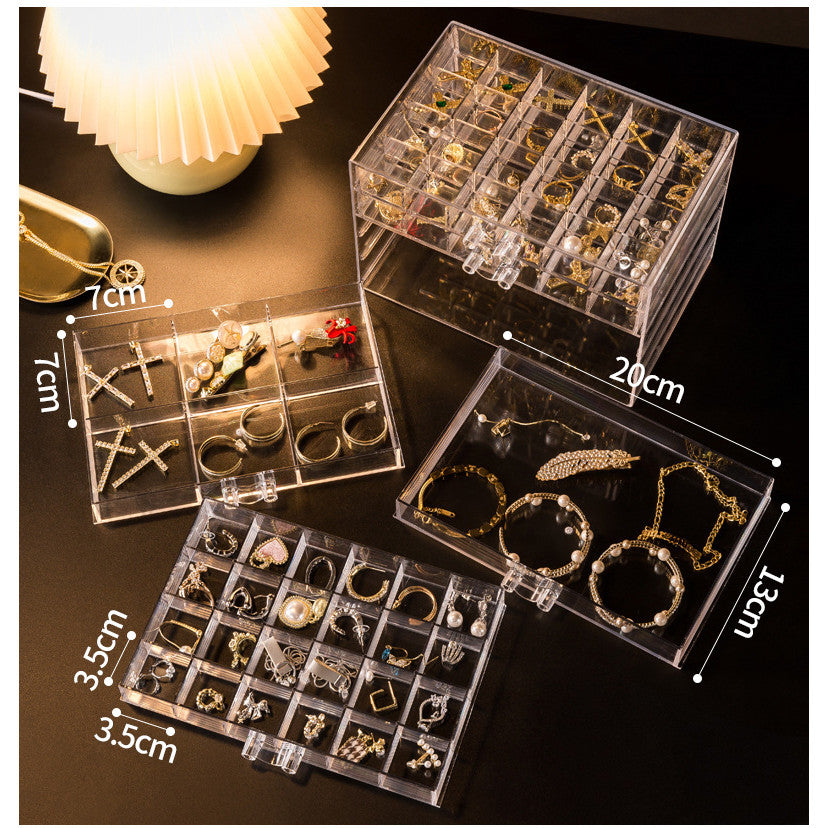 jewelry earring rings Bracelet Storage Multi-Layer Storage Box Transparent Drawer Jewelry organizer Box