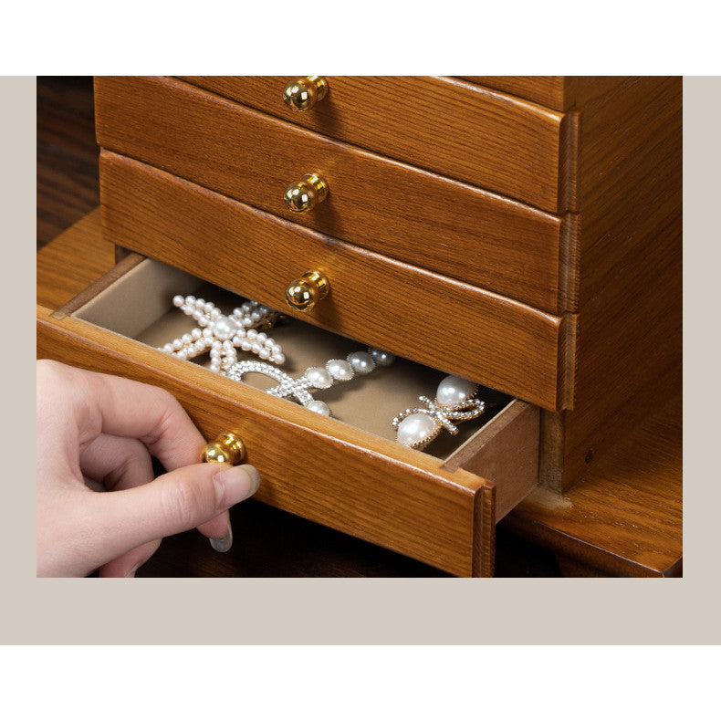 Shopclassyshop Solid Imported pine wood jewelry organizer box with full lock capacity multifunctional jewelry box