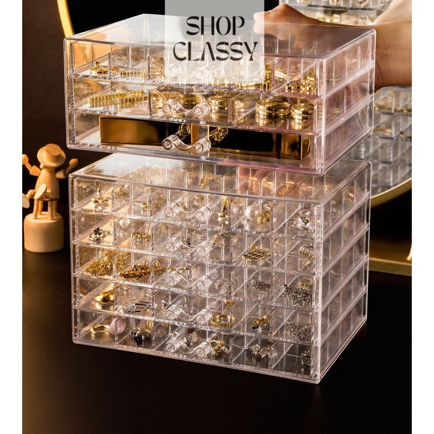 jewelry earring rings Bracelet Storage Multi-Layer Storage Box Transparent Drawer Jewelry organizer Box