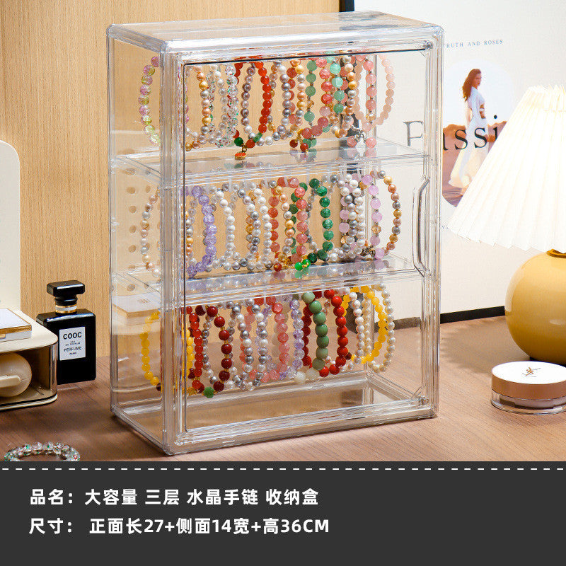 Shopclassyshop Dust-proof Crystal Diy Bracelet Storage Box Bangle Jewelry Keychain Pendant Collection and Display