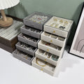 Shopclassyshop MINI 5 layer Exquisite transparent Cream jewelry box drawer women's velvet ring earrings necklace display