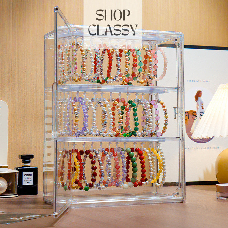 Shopclassyshop Dust-proof Crystal Diy Bracelet Storage Box Bangle Jewelry Keychain Pendant Collection and Display
