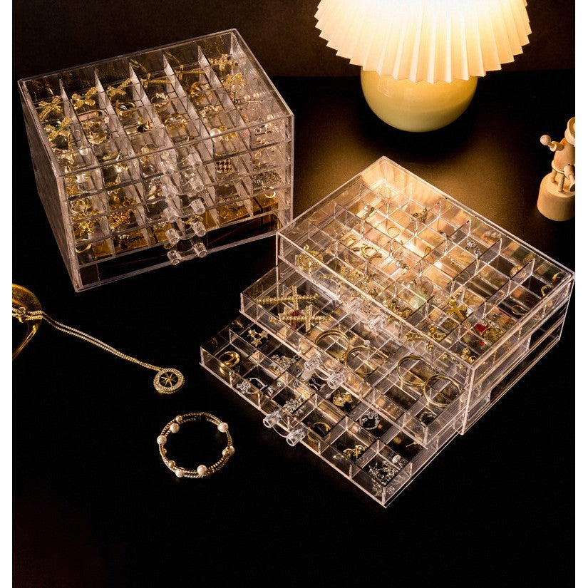 jewelry earring rings Bracelet Storage Multi-Layer Storage Box Transparent Drawer Jewelry organizer Box