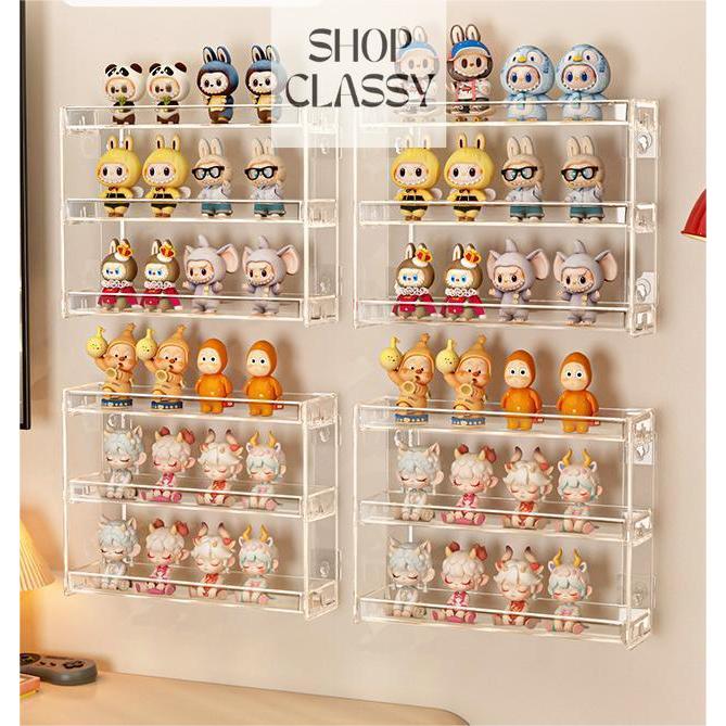 Shopclassyshop Transparent Acrylic Wall-Mounted  Multi-Layer Blind Box Storage Display Rack Figures display Storage Rack