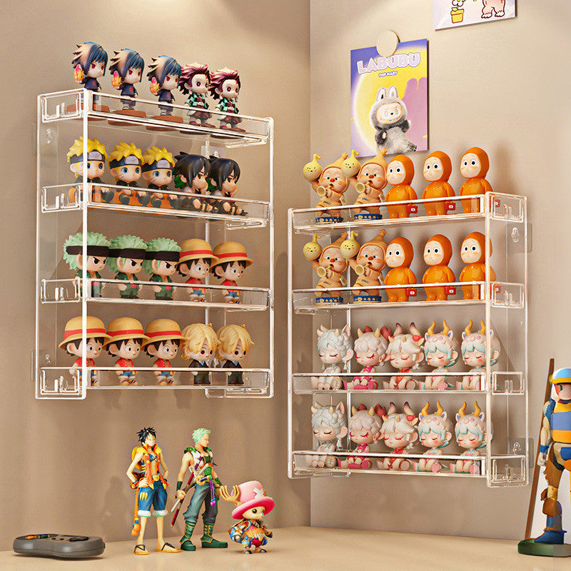 Shopclassyshop Transparent Acrylic Wall-Mounted  Multi-Layer Blind Box Storage Display Rack Figures display Storage Rack