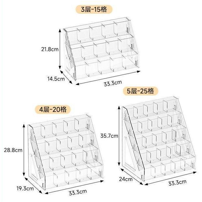 Shopclassyshop Desktop Card Organizer Rack Pokemon Card Display Storage with slots, Step Design with Compartments
