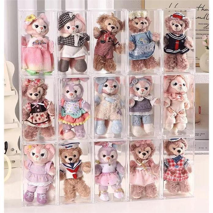 Shopclassyshop Transparent Doll Storage Box for Stella Lou and Lina Bell Plush Toys and Figurines Display
