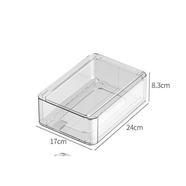 Shopclassyshop Clear Drawer with handle stackable Medicine storage box household personal drawer organizer wardrobe box