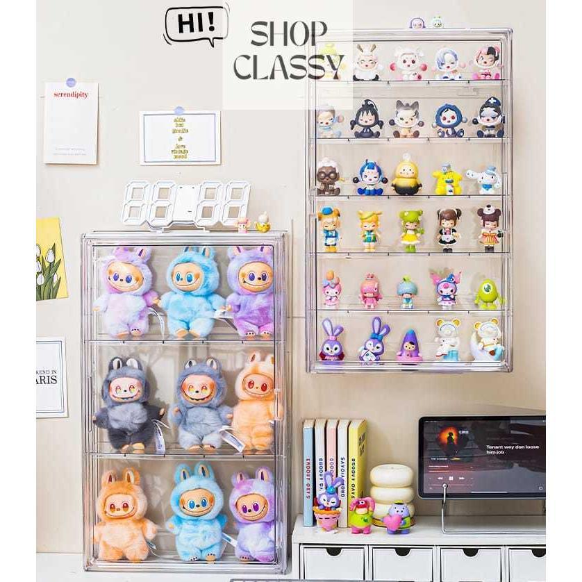 Shopclassyshop 60CM Extra Big Wall-mounted stackable Popmart Display Box Toys Pop Mart Doll Figures Storage Box Hanging