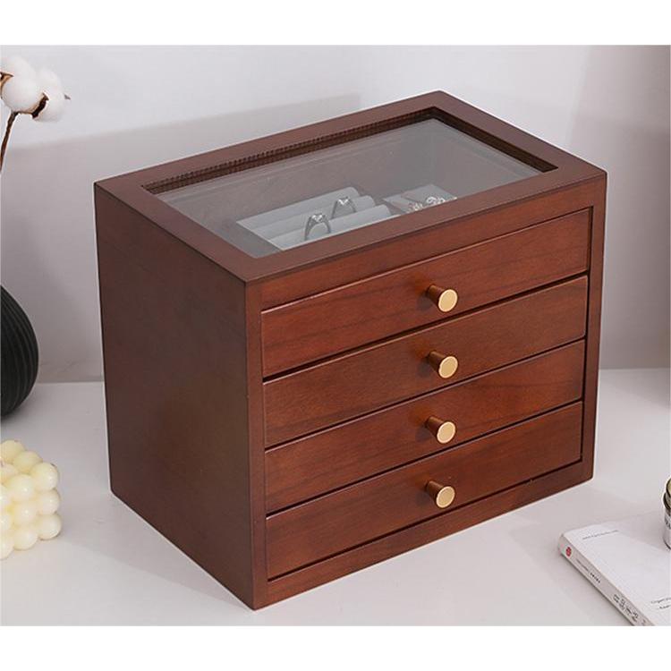 Shopclassyshop Solid walnut wood jewelry organizer box large capacity multifunctional jewelry Organizer  box