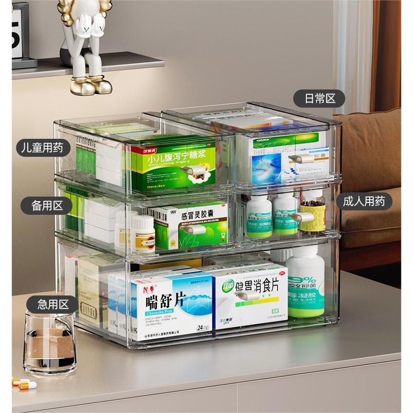 Shopclassyshop Clear Drawer with handle stackable Medicine storage box household personal drawer organizer wardrobe box
