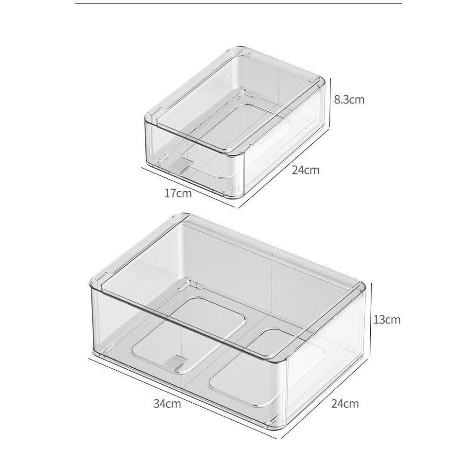 Shopclassyshop Clear Drawer with handle stackable Medicine storage box household personal drawer organizer wardrobe box