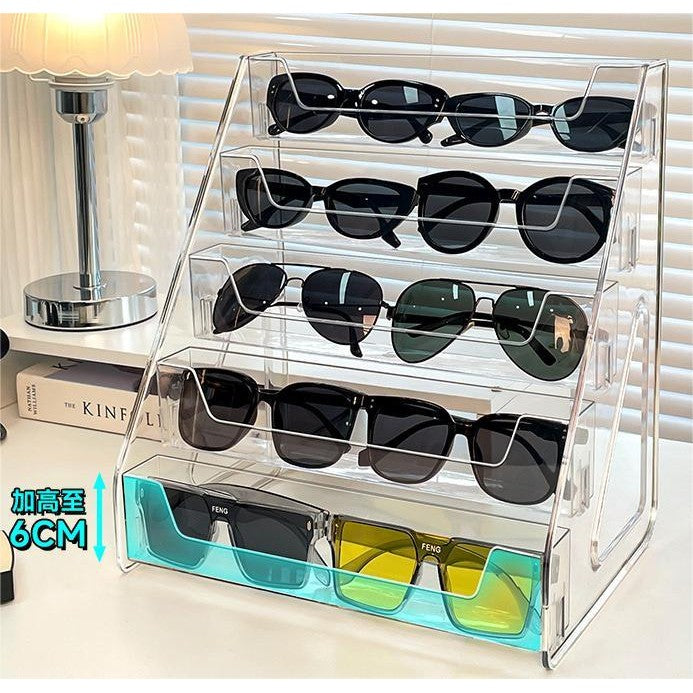 Shopclassyshop Transparent rack acrylic tiered vanity table desktop sunglasses organizer Display stand