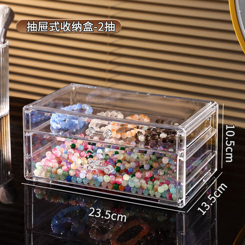 Shopclassyshop SG Seller-Transparent drawer-style jewelry box acrylic bead earrings jewelry storage box