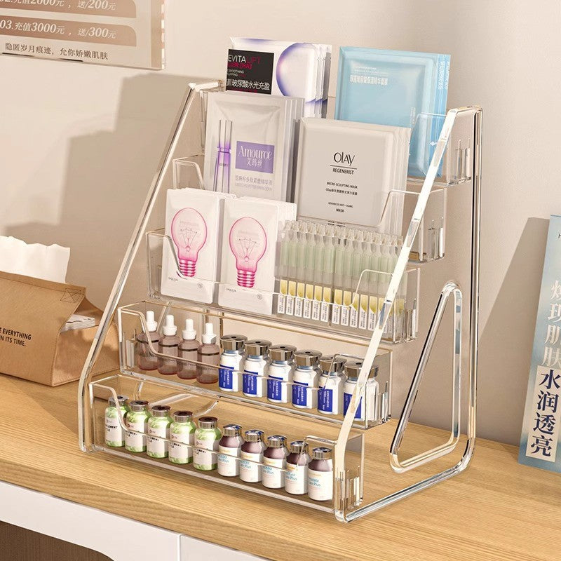 Shopclassyshop Transparent rack acrylic tiered vanity table desktop cosmetics and perfume organizer stand