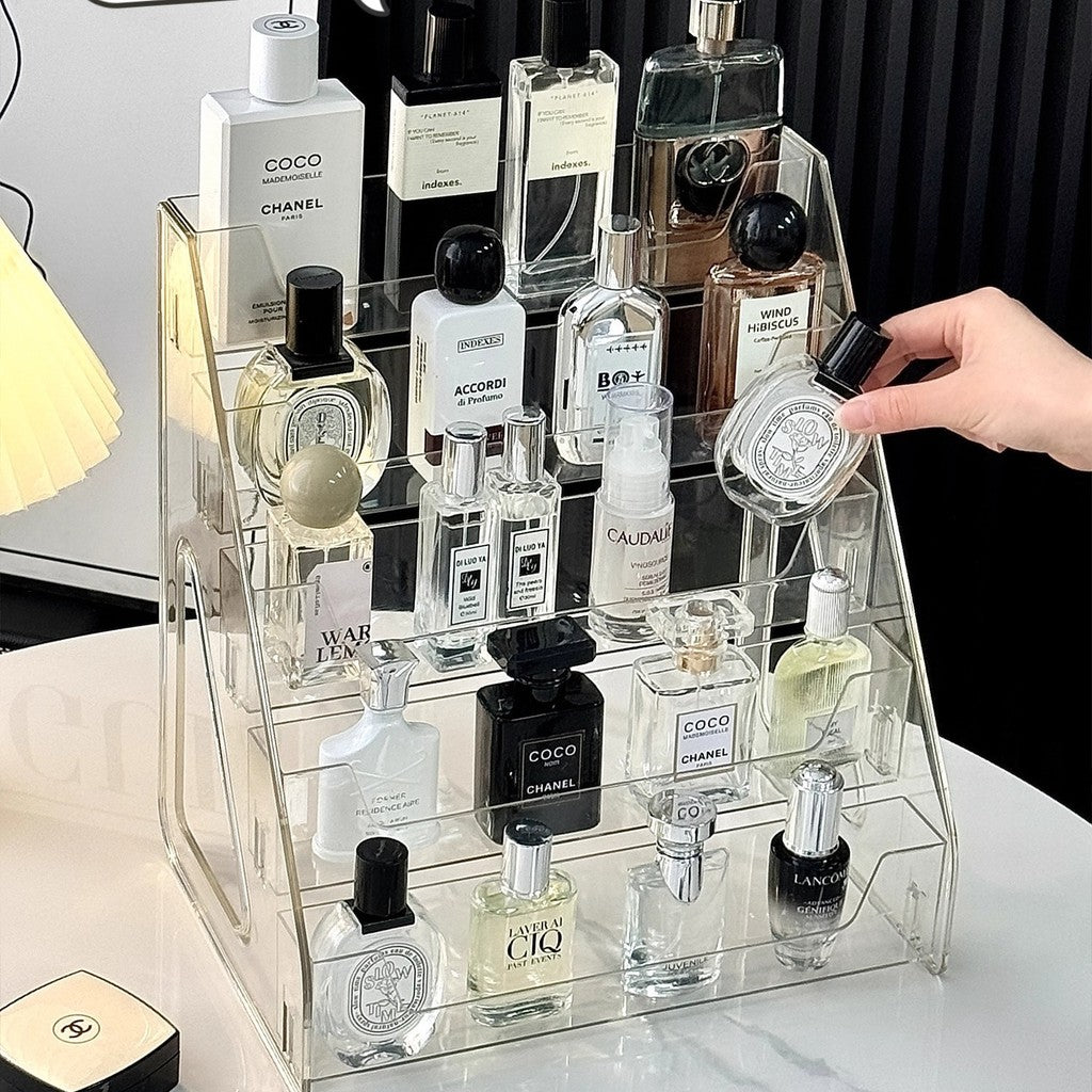 Shopclassyshop Transparent rack acrylic tiered vanity table desktop cosmetics and perfume organizer stand