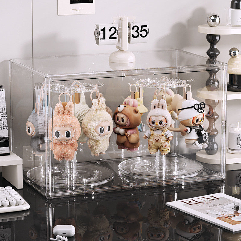 Shopclassyshop Full Clear Rotating Hanging stand to fit your pendent labubu clear acrylic stand