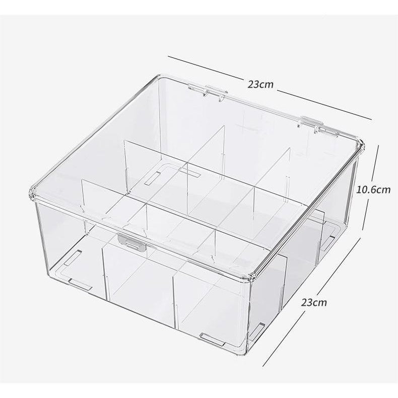 Shopclassyshop Transparent lid dust-proof Lid-covered 9-grid DIY various bead sorting storage box