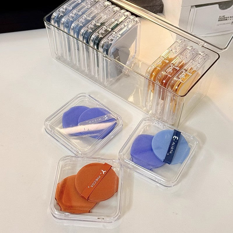 Shopclassyshop Acrylic Makeup desk makeup assistant storage box mini powder puff storage box desk organizer storage box
