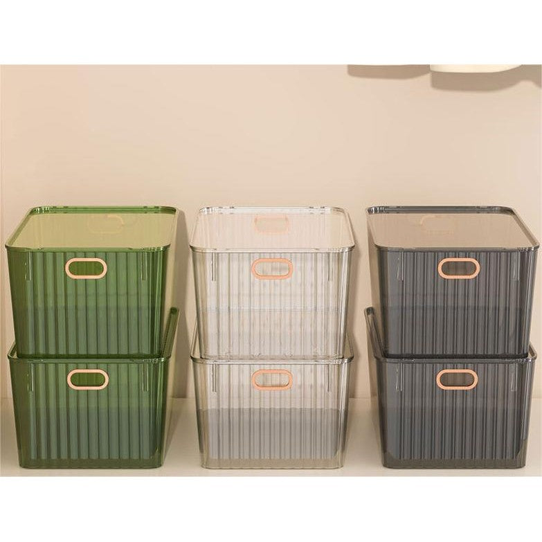 Shopclassyshop Transparent Dustproof Storage Box with Lid Large Capacity Desktop Cosmetic Organizer Storage Box